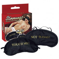 Eye Mask Blind fold Set says TOUCH ME and NOT TODAY in black